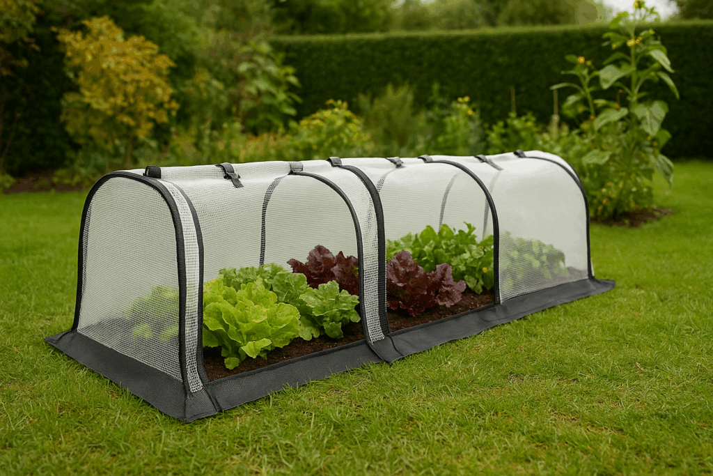Example of a small polytunnel in a UK garden. One of the best polytunnels UK.
