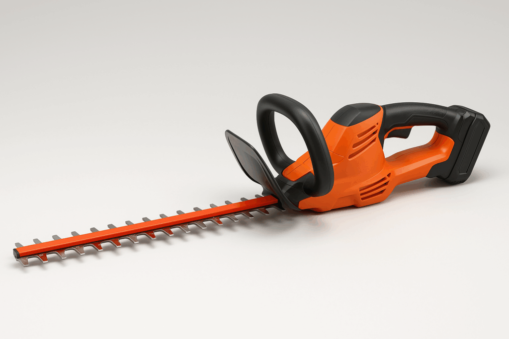 Generic cordless hedge trimmer on white background — used to illustrate best cordless hedge trimmers UK guide.