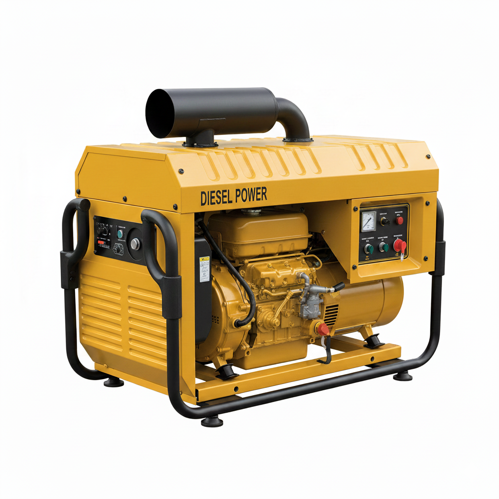 Generic yellow diesel generator used as an example of the best type of backup generator for home use.