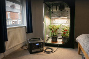 Running grow lights on a solar generator in a UK bedroom grow tent