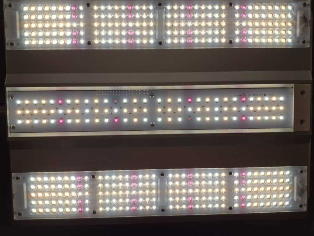 ViparSpectra XS1500 Pro LED diodes close-up showing full spectrum grow light array