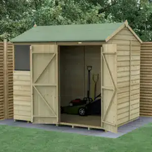 Best wooden shed UK: 8x6 Forest Beckwood shiplap apex shed with double doors