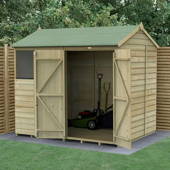 Best wooden shed UK: 8x6 Forest Beckwood shiplap apex shed with double doors